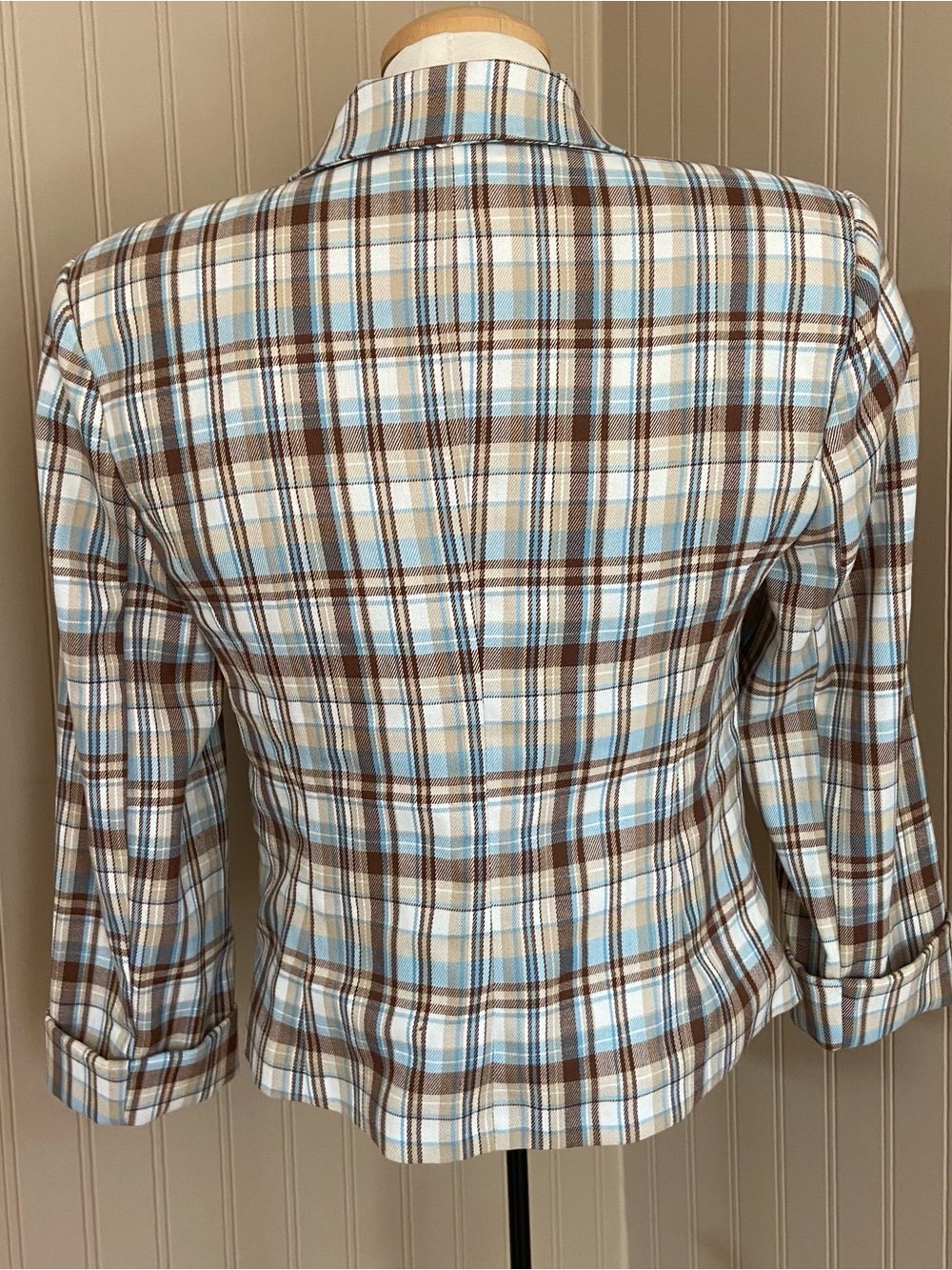 Y2K Suzy Shier Super Cute Plaid Cropped Blazer Women’s Size Medium - Picture 5 of 8